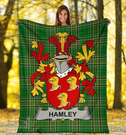 Scottish Hamley Coat of Arms Family Crest Ireland Blanket Irish National Tartan Irish County Blanket