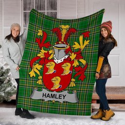 Scottish Hamley Coat of Arms Family Crest Ireland Blanket Irish National Tartan Irish County Blanket