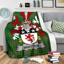 Scottish Whitten Coat of Arms Family Crest Ireland Blanket Irish National Tartan Irish County Blanket