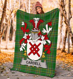 Scottish Cardell Coat of Arms Family Crest Ireland Blanket Irish National Tartan Irish County Blanket