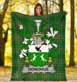 Scottish Donohue or O'Donohue Coat of Arms Family Crest Ireland Blanket Irish National Tartan Irish County Blanket