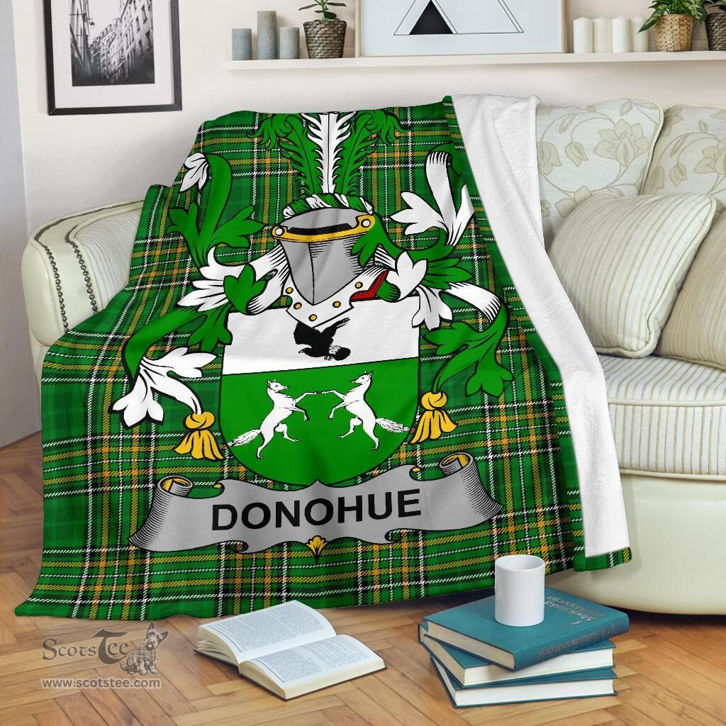 Scottish Donohue or O'Donohue Coat of Arms Family Crest Ireland Blanket Irish National Tartan Irish County Blanket