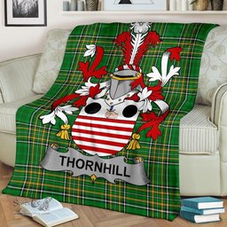 Scottish Thornhill Coat of Arms Family Crest Ireland Blanket Irish National Tartan Irish County Blanket