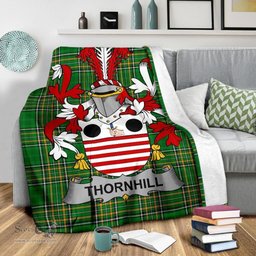 Scottish Thornhill Coat of Arms Family Crest Ireland Blanket Irish National Tartan Irish County Blanket