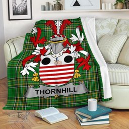 Scottish Thornhill Coat of Arms Family Crest Ireland Blanket Irish National Tartan Irish County Blanket