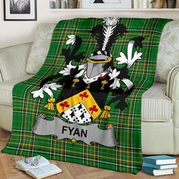 Scottish Fyan or Faghan Coat of Arms Family Crest Ireland Blanket Irish National Tartan Irish County Blanket