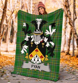 Scottish Fyan or Faghan Coat of Arms Family Crest Ireland Blanket Irish National Tartan Irish County Blanket