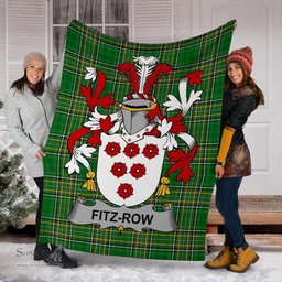 Scottish Fitz-Row Coat of Arms Family Crest Ireland Blanket Irish National Tartan Irish County Blanket