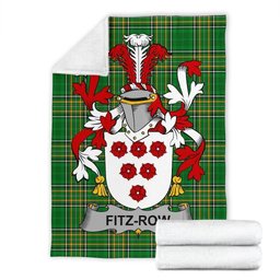 Scottish Fitz-Row Coat of Arms Family Crest Ireland Blanket Irish National Tartan Irish County Blanket