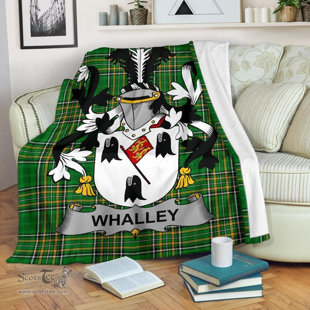 Scottish Whalley Coat of Arms Family Crest Ireland Blanket Irish National Tartan Irish County Blanket