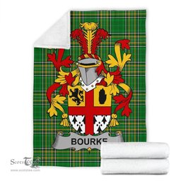 Scottish Bourke Coat of Arms Family Crest Ireland Blanket Irish National Tartan Irish County Blanket