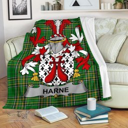 Scottish Harne Coat of Arms Family Crest Ireland Blanket Irish National Tartan Irish County Blanket