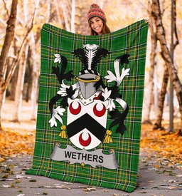 Scottish Wethers Coat of Arms Family Crest Ireland Blanket Irish National Tartan Irish County Blanket