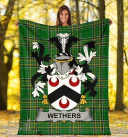 Scottish Wethers Coat of Arms Family Crest Ireland Blanket Irish National Tartan Irish County Blanket