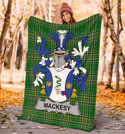 Scottish Mackesy Coat of Arms Family Crest Ireland Blanket Irish National Tartan Irish County Blanket
