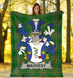 Scottish Mackesy Coat of Arms Family Crest Ireland Blanket Irish National Tartan Irish County Blanket