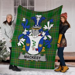 Scottish Mackesy Coat of Arms Family Crest Ireland Blanket Irish National Tartan Irish County Blanket