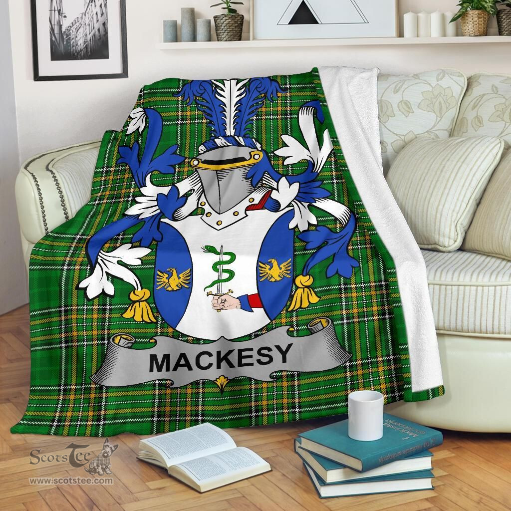 Scottish Mackesy Coat of Arms Family Crest Ireland Blanket Irish National Tartan Irish County Blanket