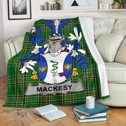 Scottish Mackesy Coat of Arms Family Crest Ireland Blanket Irish National Tartan Irish County Blanket