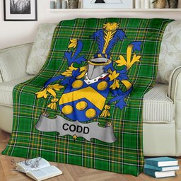 Scottish Codd Coat of Arms Family Crest Ireland Blanket Irish National Tartan Irish County Blanket