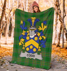 Scottish Codd Coat of Arms Family Crest Ireland Blanket Irish National Tartan Irish County Blanket