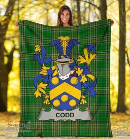 Scottish Codd Coat of Arms Family Crest Ireland Blanket Irish National Tartan Irish County Blanket