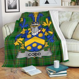 Scottish Codd Coat of Arms Family Crest Ireland Blanket Irish National Tartan Irish County Blanket
