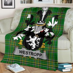 Scottish Westropp Coat of Arms Family Crest Ireland Blanket Irish National Tartan Irish County Blanket