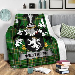 Scottish Westropp Coat of Arms Family Crest Ireland Blanket Irish National Tartan Irish County Blanket