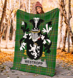 Scottish Westropp Coat of Arms Family Crest Ireland Blanket Irish National Tartan Irish County Blanket