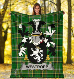 Scottish Westropp Coat of Arms Family Crest Ireland Blanket Irish National Tartan Irish County Blanket