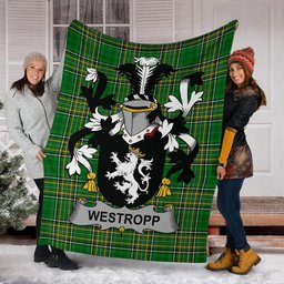 Scottish Westropp Coat of Arms Family Crest Ireland Blanket Irish National Tartan Irish County Blanket