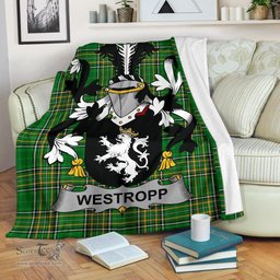 Scottish Westropp Coat of Arms Family Crest Ireland Blanket Irish National Tartan Irish County Blanket
