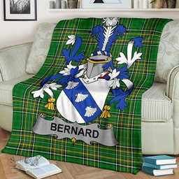 Scottish Bernard Coat of Arms Family Crest Ireland Blanket Irish National Tartan Irish County Blanket