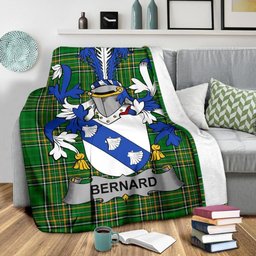 Scottish Bernard Coat of Arms Family Crest Ireland Blanket Irish National Tartan Irish County Blanket