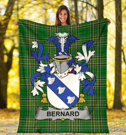 Scottish Bernard Coat of Arms Family Crest Ireland Blanket Irish National Tartan Irish County Blanket