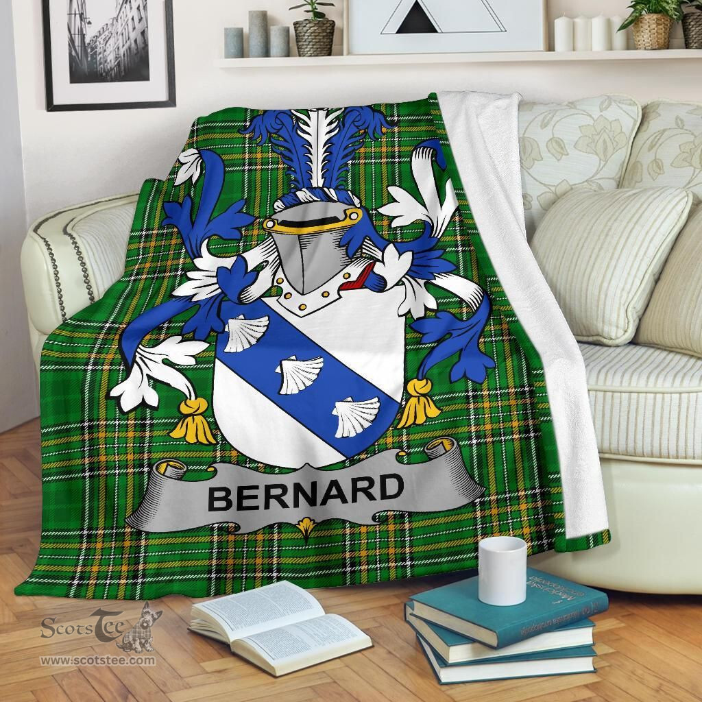 Scottish Bernard Coat of Arms Family Crest Ireland Blanket Irish National Tartan Irish County Blanket
