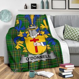Scottish Donnell or O'Donnell Coat of Arms Family Crest Ireland Blanket Irish National Tartan Irish County Blanket