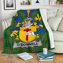 Scottish Donnell or O'Donnell Coat of Arms Family Crest Ireland Blanket Irish National Tartan Irish County Blanket