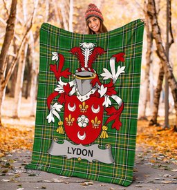 Scottish Lydon or Leyden Coat of Arms Family Crest Ireland Blanket Irish National Tartan Irish County Blanket