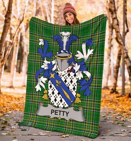 Scottish Petty Coat of Arms Family Crest Ireland Blanket Irish National Tartan Irish County Blanket