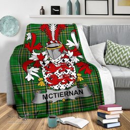 Scottish McTiernan or Kiernan Coat of Arms Family Crest Ireland Blanket Irish National Tartan Irish County Blanket