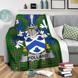 Scottish Pollard Coat of Arms Family Crest Ireland Blanket Irish National Tartan Irish County Blanket