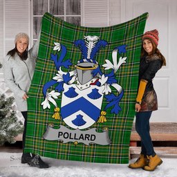 Scottish Pollard Coat of Arms Family Crest Ireland Blanket Irish National Tartan Irish County Blanket