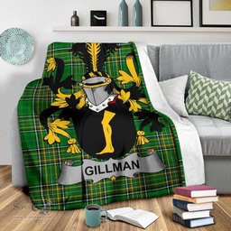 Scottish Gillman Coat of Arms Family Crest Ireland Blanket Irish National Tartan Irish County Blanket