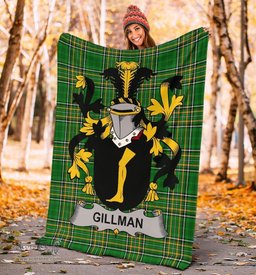 Scottish Gillman Coat of Arms Family Crest Ireland Blanket Irish National Tartan Irish County Blanket
