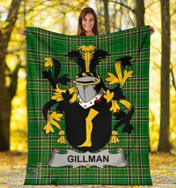 Scottish Gillman Coat of Arms Family Crest Ireland Blanket Irish National Tartan Irish County Blanket