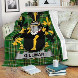 Scottish Gillman Coat of Arms Family Crest Ireland Blanket Irish National Tartan Irish County Blanket