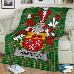 Scottish Hamilton Coat of Arms Family Crest Ireland Blanket Irish National Tartan Irish County Blanket