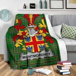 Scottish Montmorency Coat of Arms Family Crest Ireland Blanket Irish National Tartan Irish County Blanket
